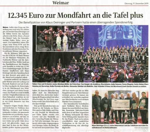 Peterchens Mondfahrt Nachlese Presse Benefizkonzert_TLZ 17.12.2019