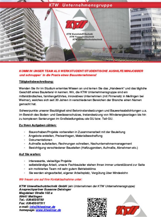 Werkstudent, Studentische Hilfskraft gesucht