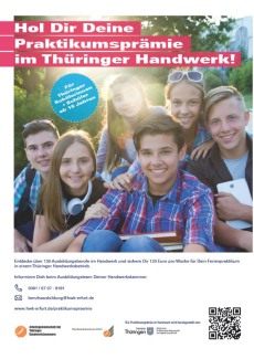 Praktikumsprämie im Thüringer Handwerk 2024